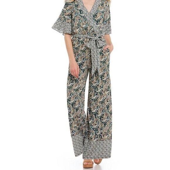 Chelsea + Violet Jumpsuit Womens Size Medium ruffle bell sleeve fairycore - Picture 1 of 9